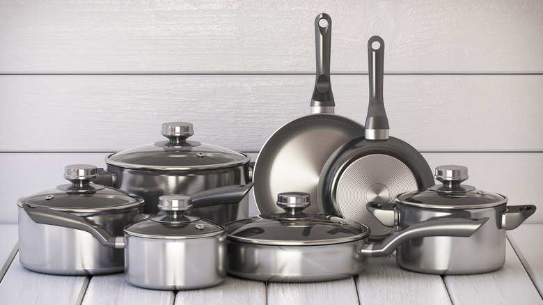 Stainless steel pots and pans