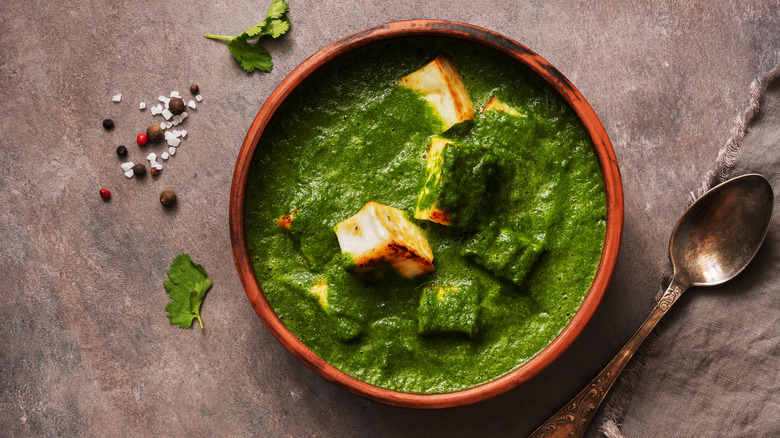 Spinach cheese dish in bowl