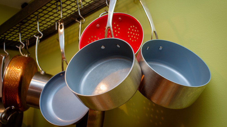 Assorted pots and pans