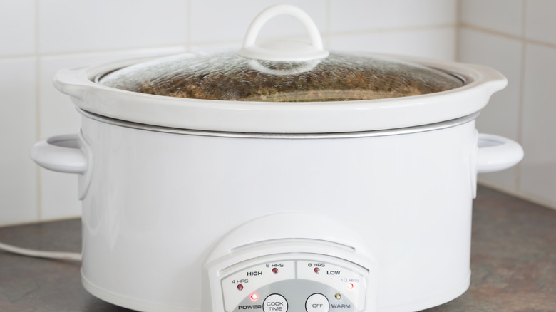 slow cooker in kitchen