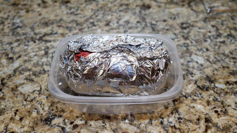 meat thawing on counter