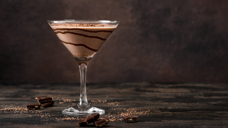 Chocolate martini on counter