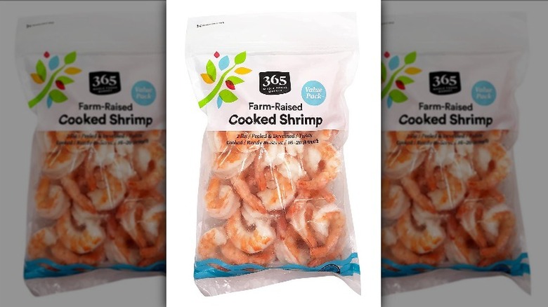 Package of pre-cooked shrimp