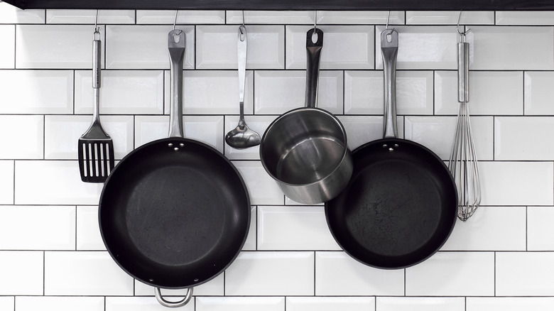 Hanging cookware and utensils