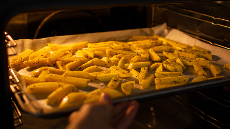 Chips in oven