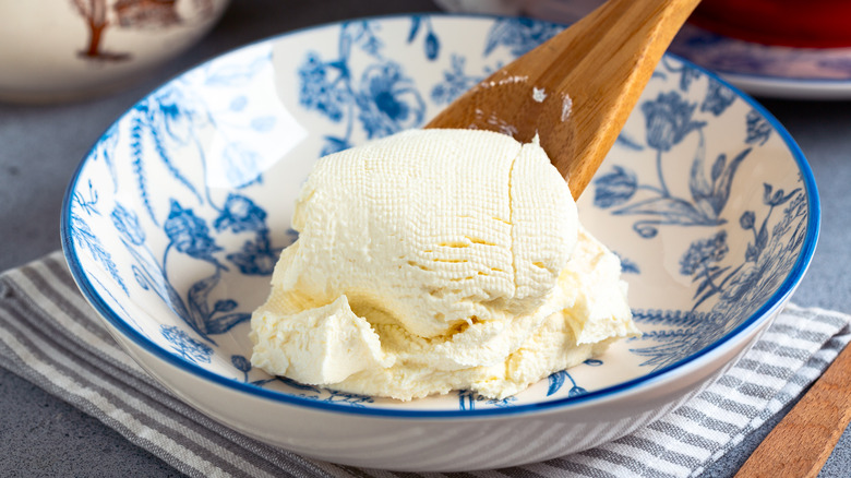 cream cheese in bowl