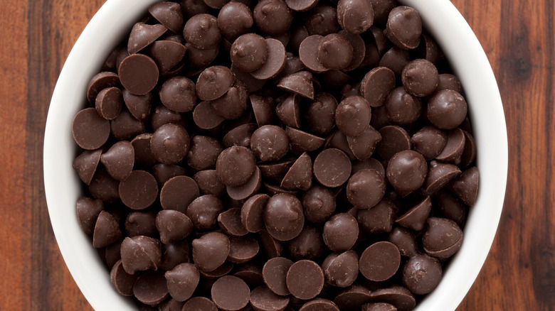 Bowl of chocolate chips