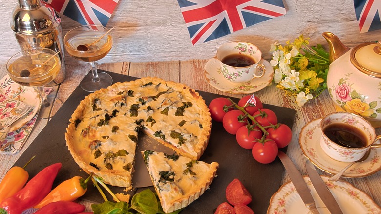 British coronation quiche with tea