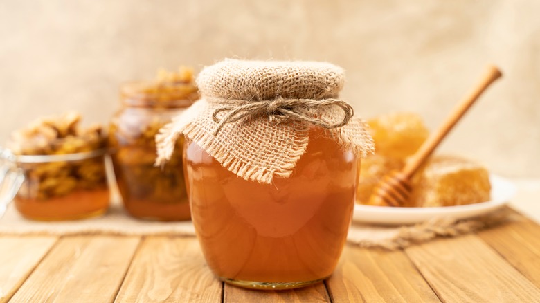 jar of rustic honey