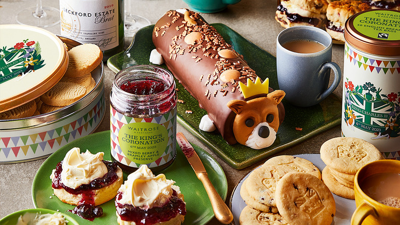 british biscuits with fruit preserves