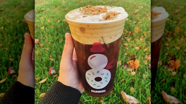 hand holding Cookie Butter Cold Brew