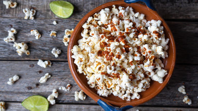 popcorn with Tajín and lime
