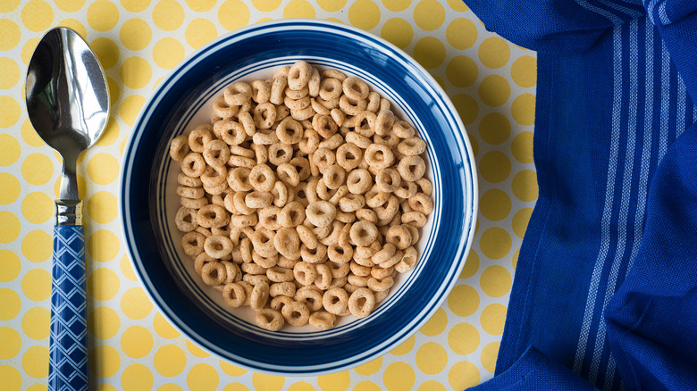 bowl of Cheerios with spoon