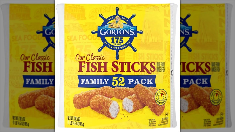 Bag of Gorton's fish sticks packaging