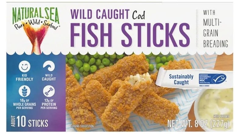 Natural Sea fish sticks packaging