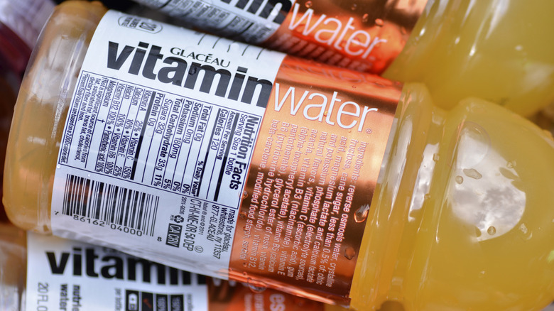 close-up of orange vitaminwater