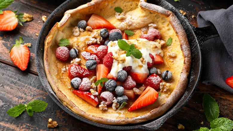 Dutch baby pancake with fruit