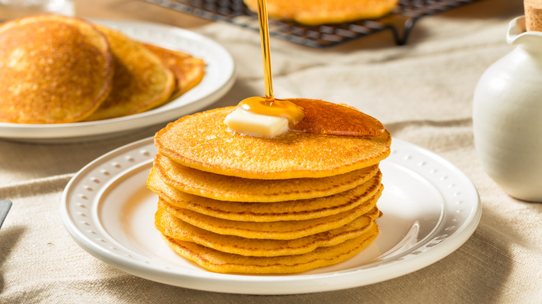 stacks of Johnny cakes on table