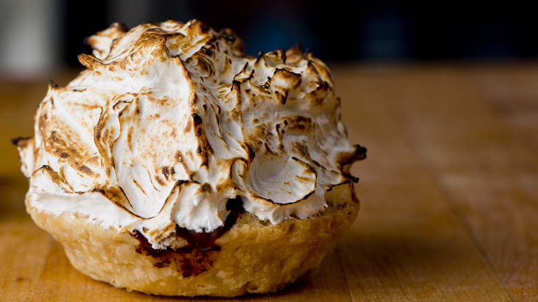 Baked Alaska on a table