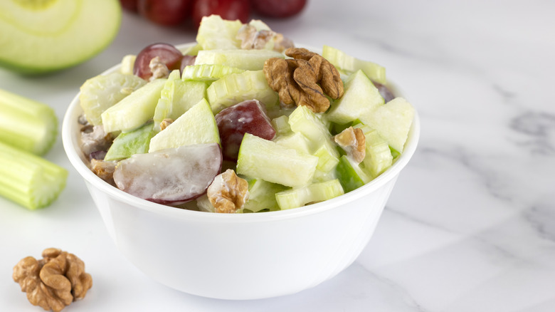 Waldorf salad in bowl