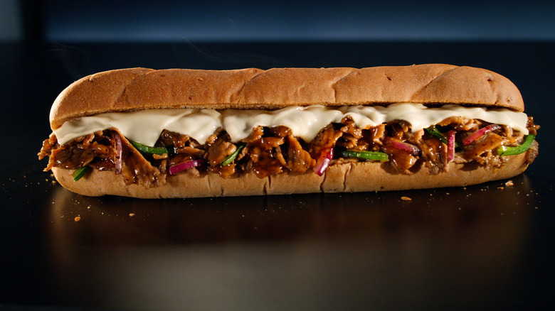 terriyaki sub with melted cheese