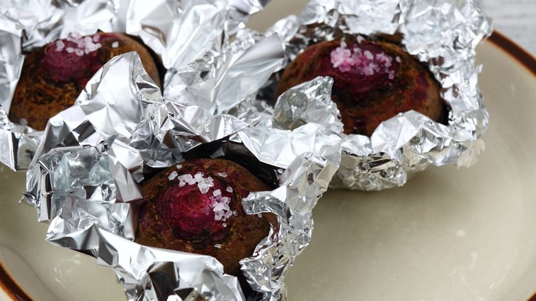 Whole beets in foil