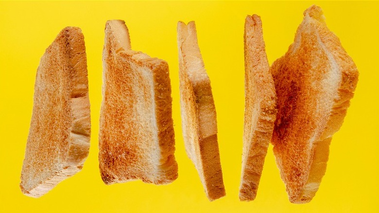 Toast slices floating