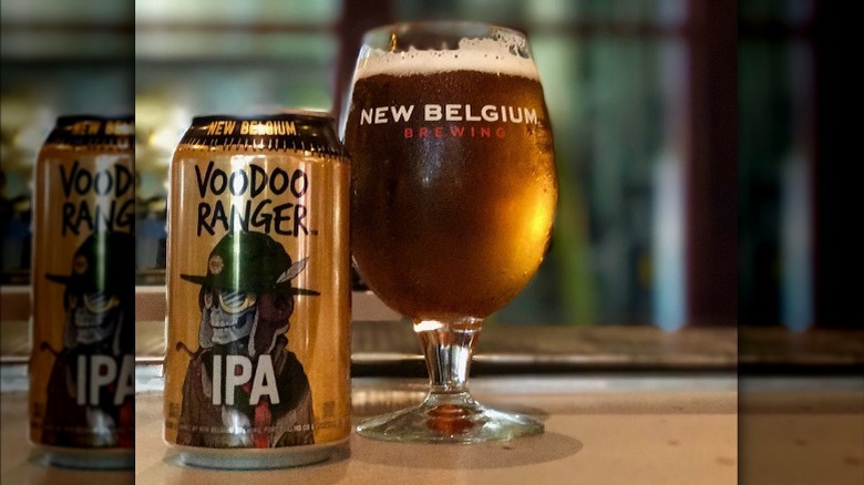 New Belgium Voodoo Ranger IPA on bar