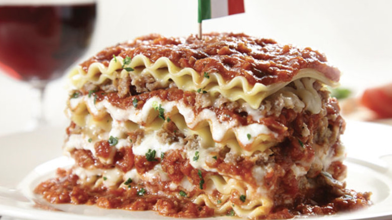lasagna with italian flag