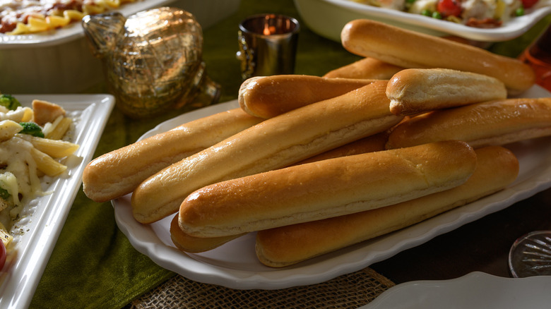 Fazoli's breadsticks on platter