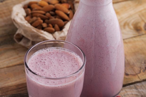 Homemade Almond Milk and Strawberry Dream Smoothie