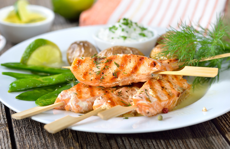 Marinated Grilled Fish Skewers