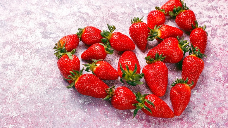 strawberries in a heart shape