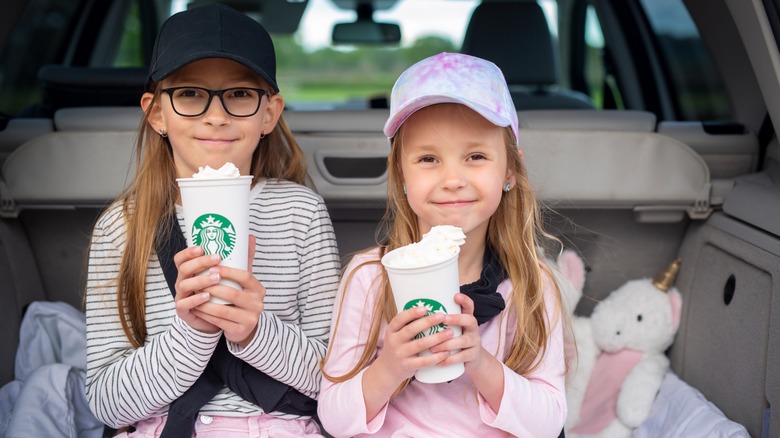 kids drinking starbucks