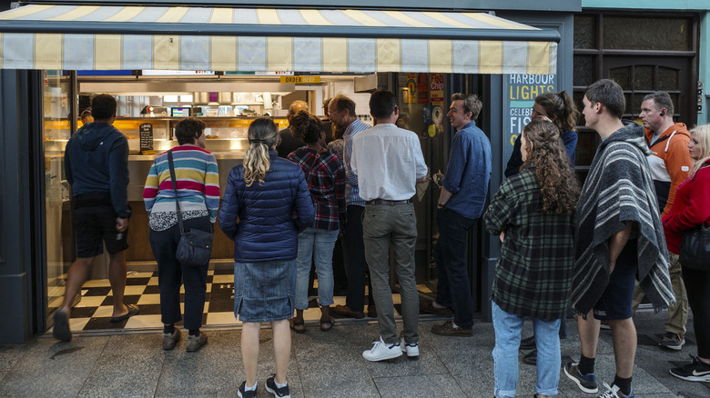 Tourists at restaurant