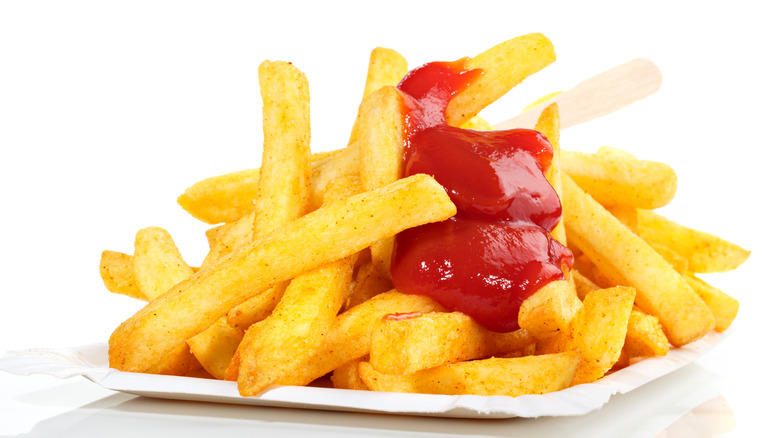 French fries with ketchup