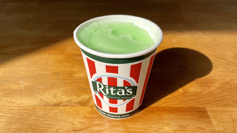 cup of light green ice