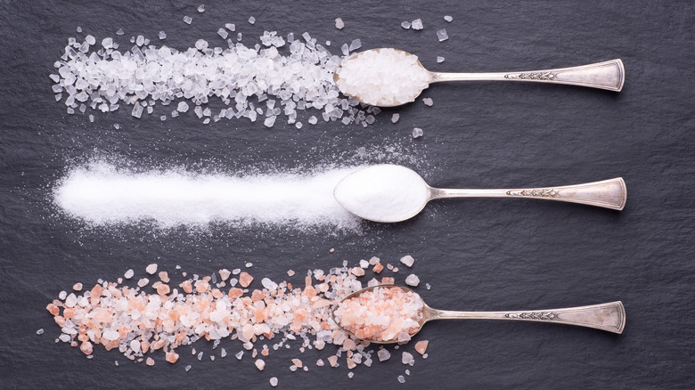 Spoons with different salts