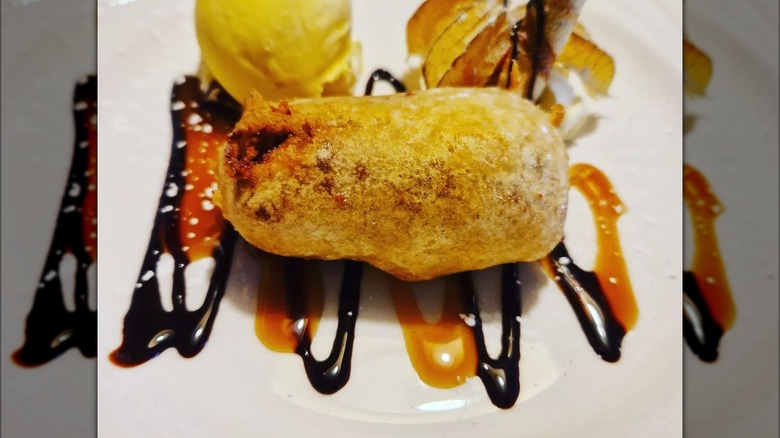 deep fried mars bar plate