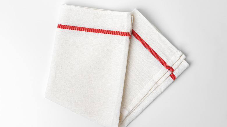 Folded kitchen towel