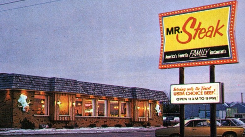 Mr. Steak sign and restaurant