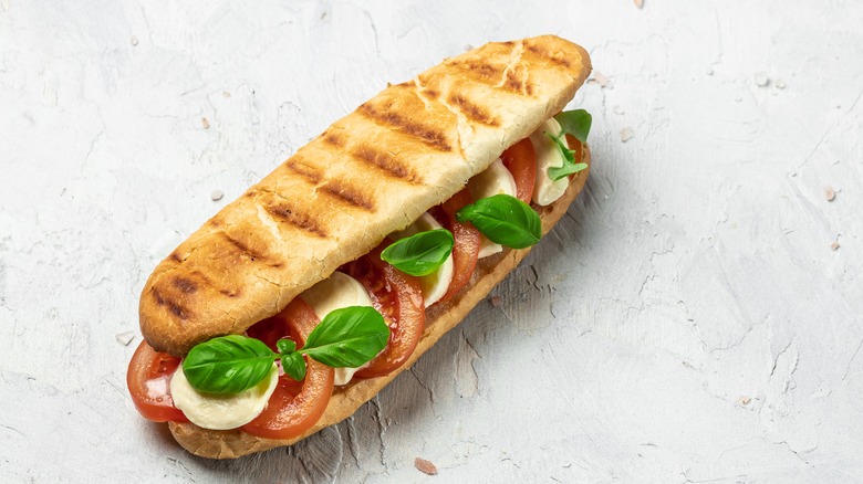 panini with tomatoes and basil