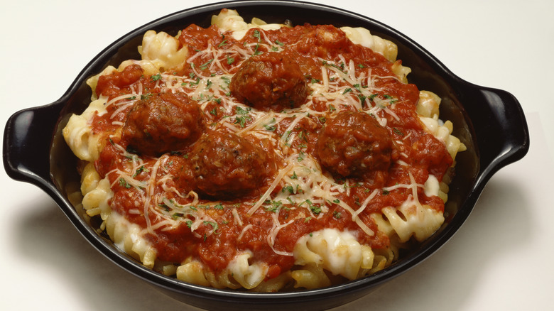 pasta and meatballs