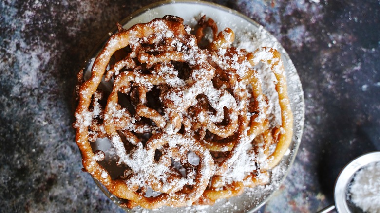 Funnel cake with powdered sugar