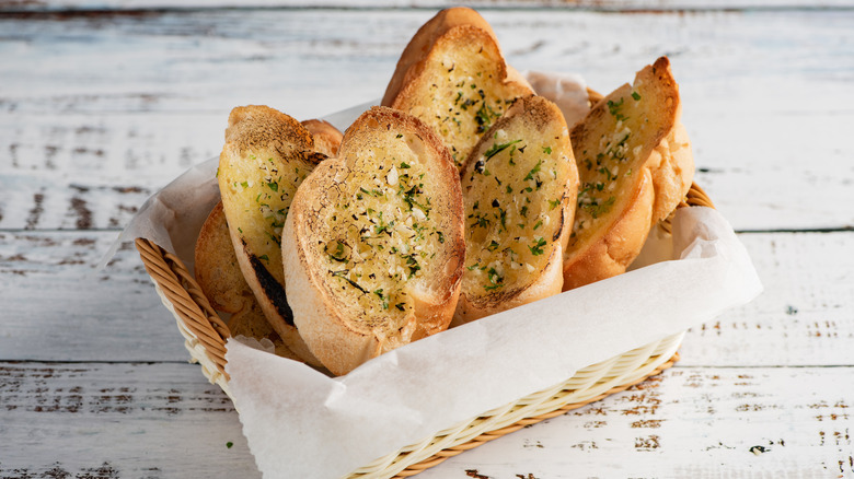 bread, basket, white paper