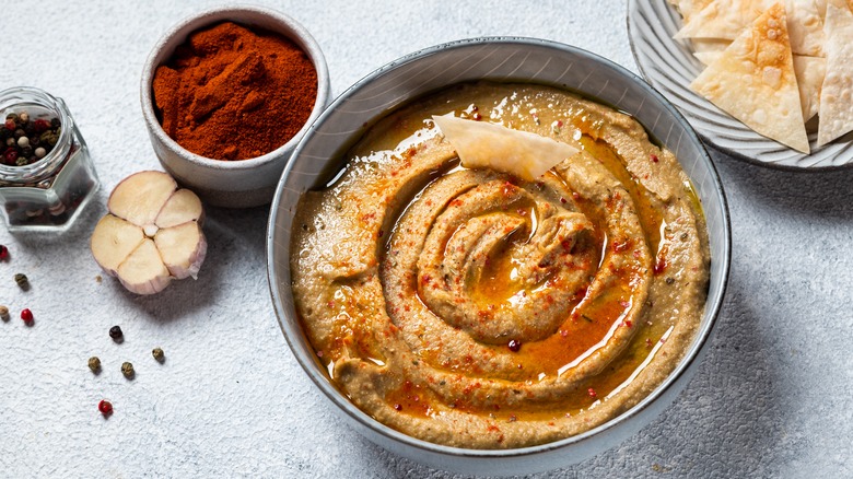 Bowl of dip and paprika