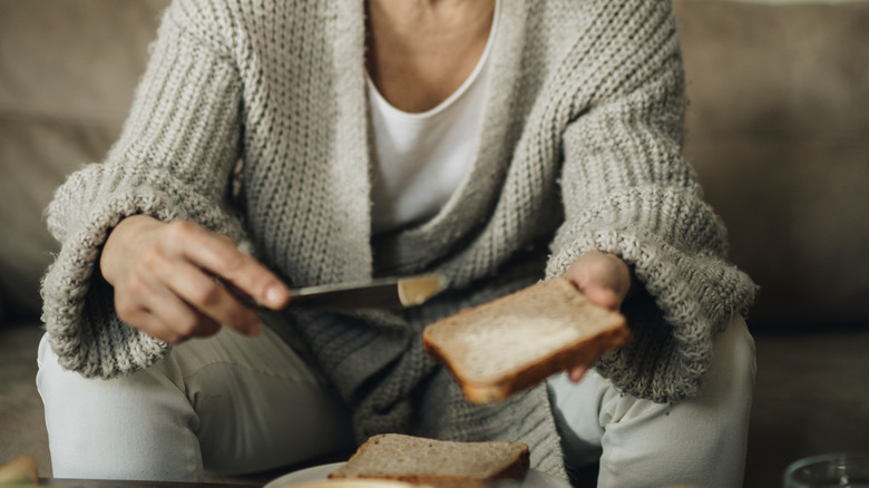 butter on bread