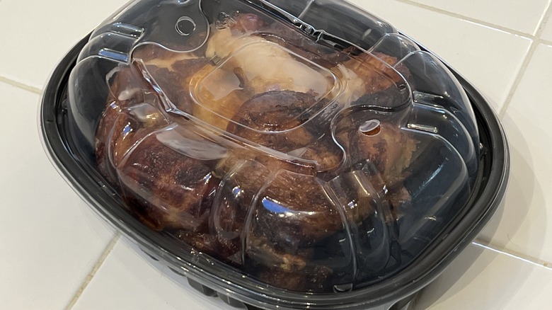 rotisserie chicken in plastic box