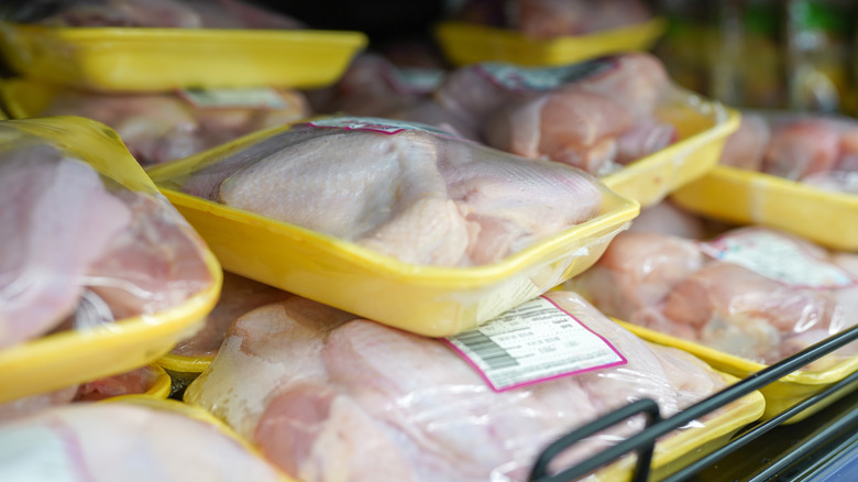 chicken on grocery store shelf