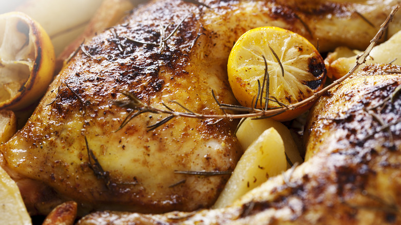 roast chicken with lemons and herbs